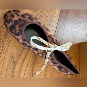 Leopard Print Ballet Flat with Bow